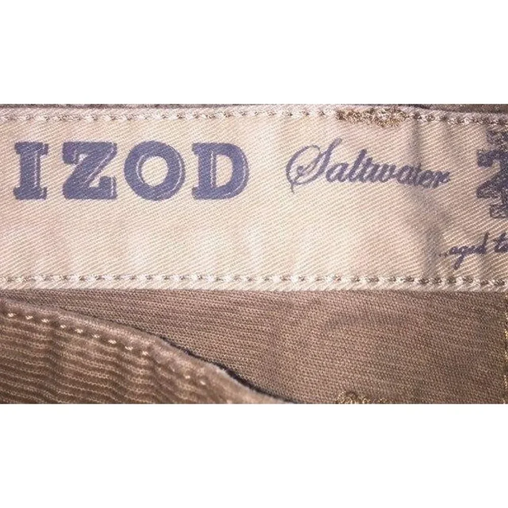 IZOD Pants Mens 38x32 Used Corduroy Casual Career Saltwater Wash Straight Cut